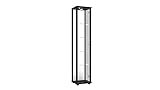 K-Möbel Glasvitrine in Schwarz (176x37x33cm) mit 4 höhenverstellbaren Glasböden, Spiegel, Schloss, LED - Modellauto Vitrine Schwarz - Vitrinenschrank Schwarz - Sammlervitrine - Wohnzimmerschrank Regal