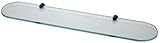 HomeHeng 60cm Glasregal Glasablage Duschregal Duschablage Glas 8mm Glasregal Bad Glas Ablage Dusche mit Glashalter Wandmontage Halterung Zylindrisch, E3307-60MB