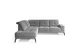 ALTDECOR Ecksofa Links, Polstercouch in L-Form Links angeordnet, rückenecht gepolstert, ideal als Gästebett, 275x200x98 cm Grau