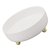 360 Grad Drehbares Aufbewahrungsregal, Organizer, Rund, Kosmetik-Gewürzregal, Drehteller für Küchenschrank, Speisekammer, Klein (Weiss)