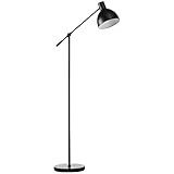 HOMCOM Stehlampe höhenverstellbar, Stehleuchte mit verstellbarem Schwenkarm, 40 W Standlampe exkl. Leuchtmittel, mit E27 Sockel, für Wohnzimmer, Schlafzimmer, Schwarz