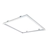 2x Aluminium Einbaurahmen weiß mit Federklammern für LED Panel 60x60cm Einbau Rasterleuchte Einlegeleuchte Deckenleuchte 628x628x27mm
