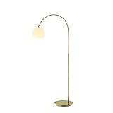 Lindby Stehlampe 'Cynthia' in Weiß aus Glas u.a. für Wohnzimmer & Esszimmer (1 flammig, E27) - Bogenlampe, Stehleuchte, Floor Lamp, Standleuchte, Wohnzimmerlampe, Wohnzimmerlampe