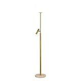 Stehlampe Stehlampen Wohnzimmer Kugelförmige Stehlampe Ontemporary LED-Stehleuchte für Schlafzimmer Büros Antikes Messing-Innenmastlicht, H 68,2', Gold Stehlampe