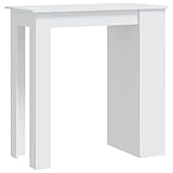 vidaXL Bartisch mit Regal Bartresen Stehtisch Tresentisch Bistrotisch Küchentisch Loungetisch Tisch Weiß 102x50x103,5cm Holzwerkstoff