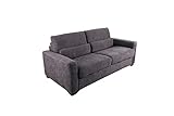 fornera f60 Sofa mit Schlaffunktion - 3 Sitzer Schlafsofa und Klappsofa mit hochwertiger Kaltschaummatratze & CATAS Bettgestell - Schlafcouch mit Bettfunktion grau, Bettsofa Couch ausziehbar