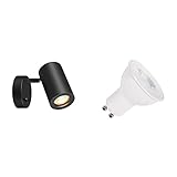 SLV ENOLA B | Wandleuchte, Wandbeleuchtung, Aufbauleuchte | inkl. effizientem GU10 Leuchtmittel, 3000K, Neutralweiß, Zylindrisch, Aluminium, mit Schalter, schwarz, max. 50 W, Dreh- oder Schwenkbar
