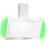 Klarstein Aurora Dunstabzugshaube, Dunstabzugshaube mit Filter, Dunstabzug mit 563m³/h Luftstrom, Kopffreie Küchendunstabzugshauben, Abzugshaube mit Wi-Fi, LED Lichter, Dunstabzugshaube 90cm Umluft