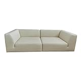Sophisticated Living Sofa Wave 3-Sitzer Stoff Luxuryweaving Minicord Weiß mit Decke