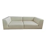 Sophisticated Living Sofa Wave 3-Sitzer Stoff Luxuryweaving Minicord Weiß mit Decke