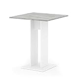 Vicco Esstisch EWERT Küchentisch Esszimmer Tisch Säulentisch weiß 65x65 cm (Weiß/Beton)