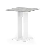 Vicco Esstisch EWERT Küchentisch Esszimmer Tisch Säulentisch weiß 65x65 cm (Weiß/Beton)