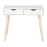 Computertisch Laptop-Schreibtisch mit Schubladenwhite Minimalistisches Schreibtisch aus Holz Pc. Schreibtisch Tragbar for Home Office Modern Einfache Schreibtischstudie-Tabellenmöbel Schreibtisch