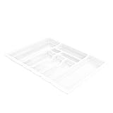 BigDean Universal Besteckeinsatz für Schubladen 70 cm - Zuschneidbar - 630x490mm - Schubladeneinsatz aus Kunststoff, Besteckkasten weiß, Made in Europe
