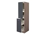 Flex Well Demi Apothekerschrank Küche - 30 cm breit - Basaltgrau Matt San Remo Eiche – Morena