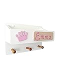 Kindergarderobe mit Ablage - Individuell mit Symbol und Namensschild zum Selbstgestalten - Wandgarderobe aus Holz - Garderobe mit Haken - Garderobe Kinder mit Ablage