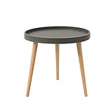 MUYUANSU Runder Couchtisch, Plastik Tisch Tisch Beiholtische Holz -endtische Smallend Tisch Für Wohnzimmer Tablett Couchtisch Für Esszimmer(Size:49.5 * 47CM,Color:Gray)