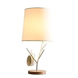 TEmkin Einfache Nordic Home Massivholz Tischlampe Kreative Metallzweig Nachttischlampe E27 Studentenwohnheim Holz Desktop Leselampe Wohnzimmer Arbeitszimmer Dekoration Schreibti