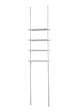 Erica Badregal, Teleskopregal für Bad, Vier Weiße Regalflächen, Bad Regal Metall, Regal über Toilette, Ausziehbare Stange mit Spielraum 210-270 cm, PVC-freier Kunststoffbeschichtung, 100% Rostfreien.