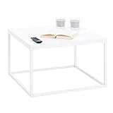 CARO-Möbel Couchtisch Novy Wohnzimmertisch mit elegantem Metallgestell, Beistelltisch in weiß/weiß, 67 x 67 cm