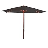 Mendler Sonnenschirm Florida, Gartenschirm Marktschirm, Ø 3m Polyester/Holz - anthrazit