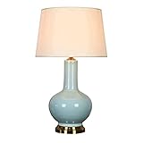 DOUKI Lampe de Table Nachttischlampe Keramik Schreibtischlampe Beige Stoff Nachttischlampe Innenbeleuchtung Tischlampe für Freizeitraum Café Wohnung Lampe de Chevet