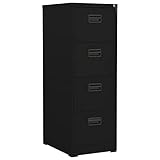 Susany Aktenschrank Büroschrank Kommode Ordnerschrank Mehrzweckschrank Bücherschrank Büromöbel Allzweckschrank Vorratsschrank Stahlschrank Lagerschrank Schrank für Büro,Schwarz 46x62x133 cm Stahl