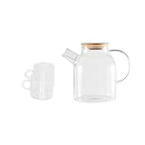 Wasserkaraffe, Glas-Wasserkrug mit Tassen-Set, transparenter Wasserkocher for den Haushalt, Getränk, Saft mit Griff, Büro-Geschenk, Wasserflasche, Trinkgeschirr, Eistee-Krug Teekanne ( Color : A )