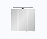 Pelipal Quickset 374 Spiegelschrank 76-II, Holzwerkstoff, Eiche Ribbeck quer NB, 70x75x20 cm