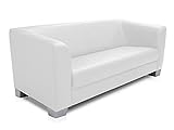 CHICAGO 3er Sofa / Ledersofa, weiss