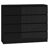 FWStyle AMZ-CRL8CMBLK Schwarze Kommode, Holzwerkstoff, 120.00 x 40.00 x 99.00_cm