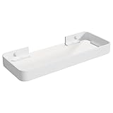 Danpoo Badezimmer-Wandregal, weißes schwebendes Regal für Badezimmer-Wandaufbewahrung, kleines Glas-Badezimmer-Regal, Organizer, Wandmontage, 30,5 cm