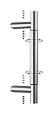 BASI Stoßgriff variabel aus Edelstahl | Türbeschlag Türgriff außen | Stangengriff mit einstellbarer Gesamtlänge 400-600 mm | 45° Schräg | Für alle Haustüren | inkl. Montageset | Flexibel