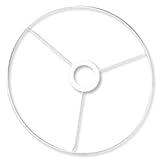 Rayher 2300000 Metallring mit Kreuz, 20 cm ø, weiß beschichtet, Stärke ca. 3 mm, Drahtring zum Basteln von Lampenschirmen, mit Ring für E27 Lampenfassung