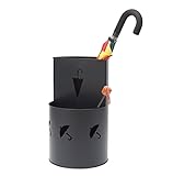 Schirmständer für Heim Schirmständer Mit 2 Ebenen Und Tropfschale, Schirmständer Aus Eisen, Regenschirmständer, Heimbüro, Regenschirmeimer Schirmhalter Regenschirmständer ( Color : Schwarz , Size : 30