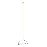 Kent & Stowe Langstiel Gartenrechen – Garten-Harke aus Edelstahl, ideal für alle Böden, Gärtner-Rechen mit Stiel aus Eschenholz, Länge: 158 cm