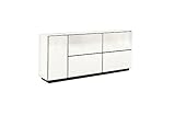 now! by hülsta Sideboard, Holzwerkstoff, Schneeweiß/Hochglanzlack reinweiß, 81cm x 187,5cm x 39,2cm