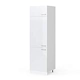 Vicco Küchenschrank Hängeschrank Unterschrank Küchenschränke Küchenunterschrank Arbeitsplatte, Möbel verfügbar in anthrazit und weiß (weiß ohne Arbeitsplatte, Kühlumbauschrank 60 cm)