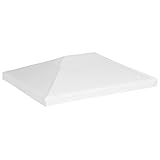 BULANED Pavillondach, Pavillon Ersatzdach, Pavillon Dach, Ersatz Pavillon Dach, Dachplane Faltpavillon, Faltpavillon Dach, 270 g/m² 4x3 m Weiß