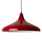 bamyum Pendelleuchte Rot-Durchmesser 35 cm Metall E27 Moderne Hängelampe für Wohnzimmer Küchendecke und Esstisch