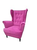 MartHome Einzelsofa Loungesessel Wohnzimmersessel, Stoffsessel - Relax Sessel TV Ohrensessel, Bequemer Loungesessel Wohnzimmer - Skandinavischer Sessel (Rosa C10)