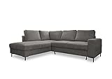 MIUFORM Ecksofa mit Schlaffunktion, Lofty Lilly Wohnlandschaft L-Form, Couch L Form Wohnladschaft mit Schlaffunktion Schlafcouch, Sofa Cord Metallfüße (Hellgrau, Links ausgerichtet)