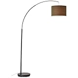 Lightbox Stehlampe mit grünem Stoff-Schirm - Bogen Standleuchte mit Fußschalter - 1,8 m Höhe x 36 cm Breite - E27 Fassung max. 40 W - aus Metall/Textil in Schwarz/Grün