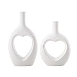 Keramik Vasen Vase Weiß Matt Blumenstrauß Boho Deko Groß Vase Set für Deko Blumen Wohnzimmer Büro Hochzeit Esstisch Party Geschenk (Size : M+L)