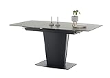 Froschkönig24 Sergio Esstisch Tisch Küchentisch Eßtisch ausziehbar Glasplatte 120-160 cm Anthrazit
