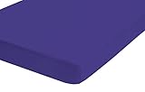 biberna 0002744 Spannbetttuch Feinbiber (Matratzenhöhe max. 22 cm) 1x 90x190 cm  100x200 cm blau