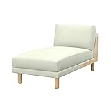 Soferia Kompatible Ersatzbezug fur NORSBORG Anbau Recamiere, Stoff Eco Leather Creme, Ecru