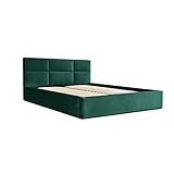Siblo Bett 180x200 cm - Modern Polsterbett - Doppelbett mit Bettkasten und Lattenros - Malaga Kollektion - Robust Bett mit Stauraum - Bettgestell aus Holz - Grün