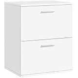 Yaheetech Nachttisch Nachtschrank mit 2 Schubladen Metallgriff Nachtkommode Beistelltisch Boxspringbett Schubladenschrank Nachtkosole für Schlafzimmer/Wohnzimmer, 45 x 35 x 55 cm