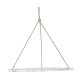 Bddalpke Schaukel-Eckregal aus Seil, 1 Halter mit Haken-Dekoration (Weiß, 1 Etagen)